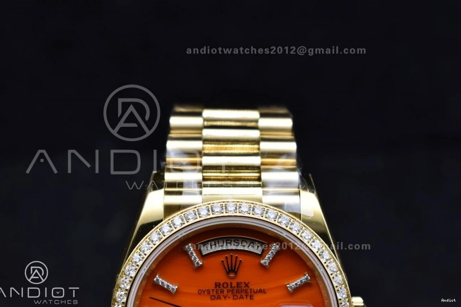 Best Edition Carnelian on Dial Date Red Bracelet YG 36 1:1 A2836 YG Day RAF 1202